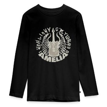 Geschenk für Amelia - Teenager Premium Bio Langarmshirt - Schwarz - Vorne - AI Model Kid Female (0cm)
