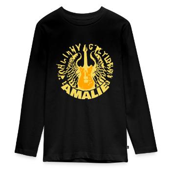 Guitare Amalie - T-shirt manches longues Premium Ado - noir - Devant - AI Model Kid Female (0cm)