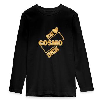 Gift for Cosmo - Teenager Premium Organic Long Sleeve Shirt - black - Front - AI Model Kid Female (0cm)