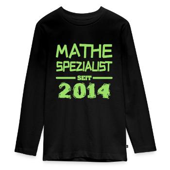 2014 2014 - Teenager Premium Organic Long Sleeve Shirt - black - Front - AI Model Kid Female (0cm)