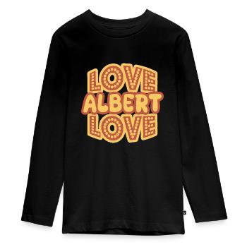 Geschenk für Albert - Teenager Premium Bio Langarmshirt - Schwarz - Vorne - AI Model Kid Female (0cm)