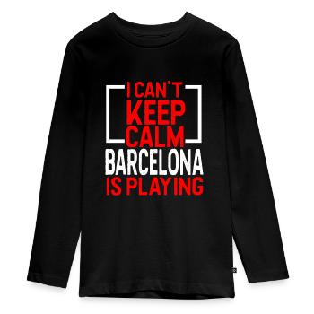 Barcelona - Teenager Premium Bio Langarmshirt - Schwarz - Vorne - AI Model Kid Female (0cm)