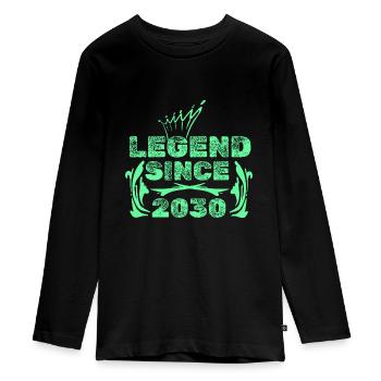 2030 - T-shirt manches longues Premium Ado - noir - Devant - AI Model Kid Female (0cm)