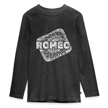Romeo as Stardust - Teenager Premium Organic Long Sleeve Shirt - heather anthracite - Front - AI Model Kid Female (0cm)