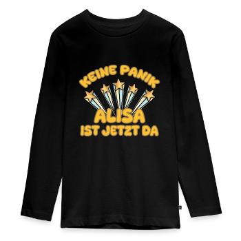 Vorname Alisa - Teenager Premium Bio Langarmshirt - Schwarz - Vorne - AI Model Kid Female (0cm)
