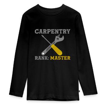 Carpentry Rank Master 2 - Teenager Premium Bio Langarmshirt - Schwarz - Vorne - AI Model Kid Female (0cm)