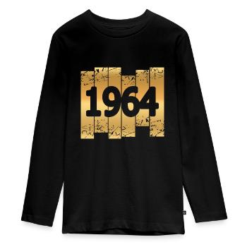 Gold 1964 - Teenager Premium Organic Long Sleeve Shirt - black - Front - AI Model Kid Female (0cm)