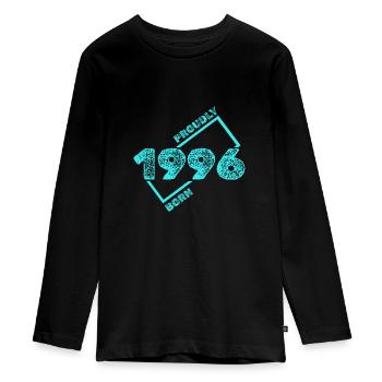 1996 - Teenager Premium Bio Langarmshirt - Schwarz - Vorne - AI Model Kid Female (0cm)