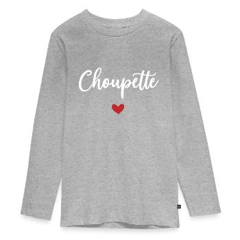 Surnom copine mignonne femme couple Choupette - T-shirt manches longues Premium Ado - gris chiné - Devant