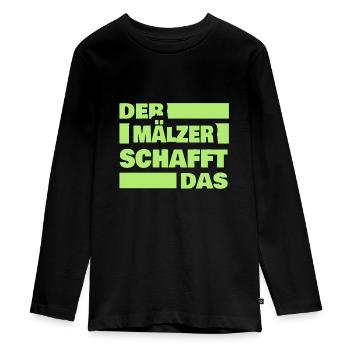 Arbeit Mälzer - Teenager Premium Bio Langarmshirt - Schwarz - Vorne - AI Model Kid Female (0cm)