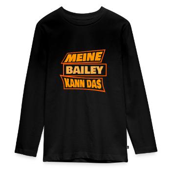 Bailey Bailey - Teenager Premium Bio Langarmshirt - Schwarz - Vorne - AI Model Kid Female (0cm)