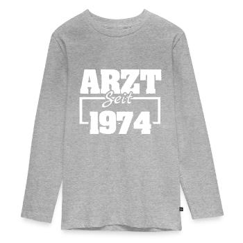 19 - Teenager Premium Bio Langarmshirt - Grau meliert - Vorne