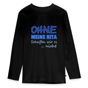 rita - Teenager Premium Bio Langarmshirt - Schwarz - Vorne - AI Model Kid Female (0cm)
