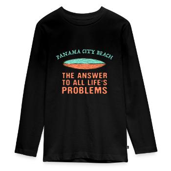 Panama City Beach Répondre à tous les problèmes de la vie - T-shirt manches longues Premium Ado - noir - Devant - AI Model Kid Female (0cm)