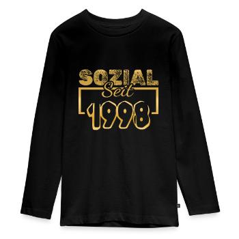 Sozialarbeiter 1998 - Teenager Premium Bio Langarmshirt - Schwarz - Vorne - AI Model Kid Female (0cm)