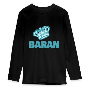 Baran as Baran - Teenager Premium Organic Long Sleeve Shirt - black - Front - AI Model Kid Female (0cm)
