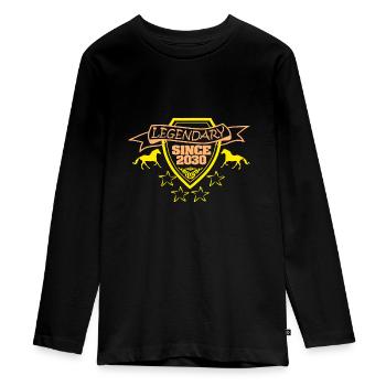 since 2030 - Teenager Premium Organic Long Sleeve Shirt - black - Front - AI Model Kid Female (0cm)