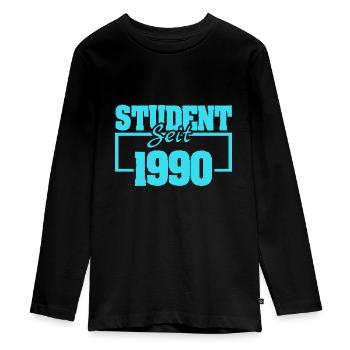 Witzig 1990 - Teenager Premium Bio Langarmshirt - Schwarz - Vorne - AI Model Kid Female (0cm)