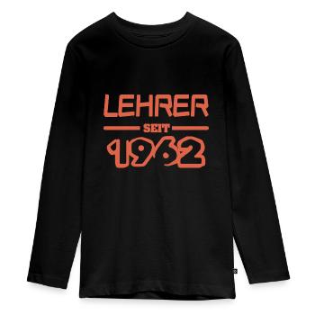 Year 1962 - Teenager Premium Organic Long Sleeve Shirt - black - Front - AI Model Kid Female (0cm)