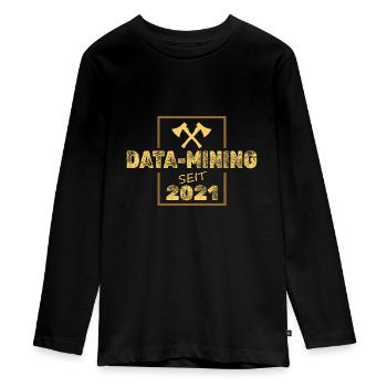 Données 2021 - T-shirt manches longues Premium Ado - noir - Devant - AI Model Kid Female (0cm)