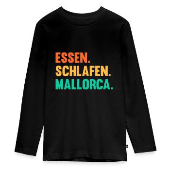 Party Urlaub Mallorca - Teenager Premium Bio Langarmshirt - Schwarz - Vorne - AI Model Kid Female (0cm)