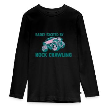 Easily Excited By Rock Crawling 2 - Teenager Premium Organic Long Sleeve Shirt - black - Front - AI Model Kid Female (0cm)