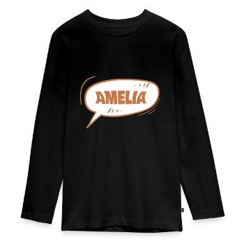 Amelia Amelia - Teenager Premium Bio Langarmshirt - Schwarz - Vorne - AI Model Kid Female (0cm)