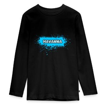 Soleil La Havane - T-shirt manches longues Premium Ado - noir - Devant - AI Model Kid Female (0cm)