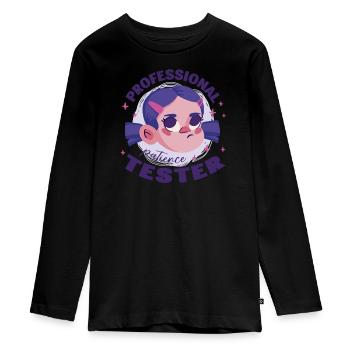 Testeur de patience professionnel Fille dégoûtante - T-shirt manches longues Premium Ado - noir - Devant - AI Model Kid Female (0cm)