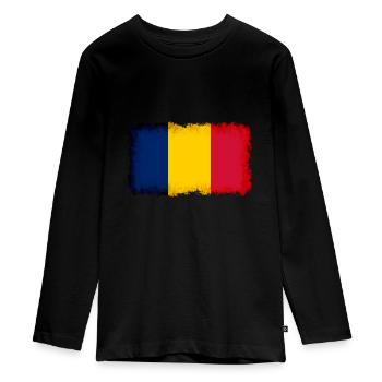 Chad as Chad - Teenager Premium Organic Long Sleeve Shirt - black - Front - AI Model Kid Female (0cm)