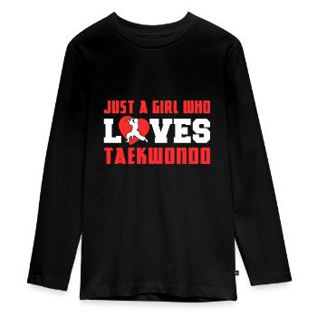TKD Korean Martial Arts Tae Kwon - Teenager Premium Bio Langarmshirt - Schwarz - Vorne - AI Model Kid Female (0cm)