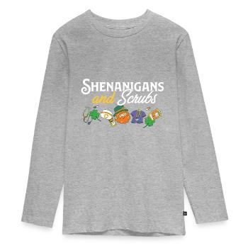 Shenanigans & Scrubs Infirmière urgente Médecin St. - T-shirt manches longues Premium Ado - gris chiné - Devant