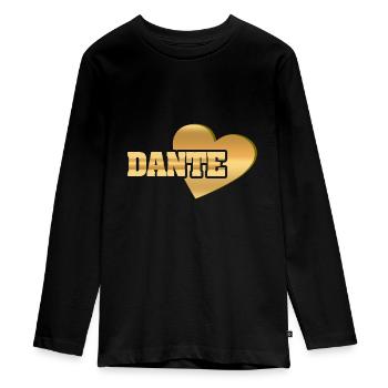 Dante als Gold - Teenager Premium Bio Langarmshirt - Schwarz - Vorne - AI Model Kid Female (0cm)