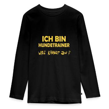 Beruf Hundetrainer - Teenager Premium Bio Langarmshirt - Schwarz - Vorne - AI Model Kid Female (0cm)