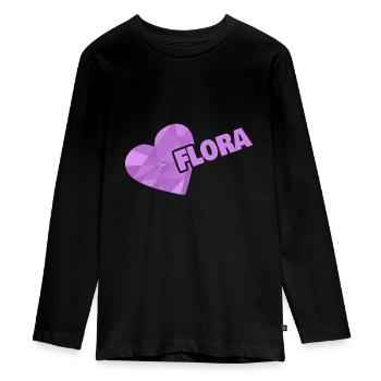 Krone Flora - T-shirt manches longues Premium Ado - noir - Devant - AI Model Kid Female (0cm)