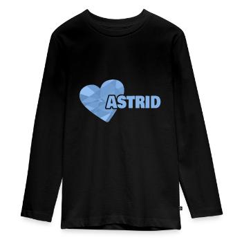 Schwester für Astrid Mama Tochter - Teenager Premium Bio Langarmshirt - Schwarz - Vorne - AI Model Kid Female (0cm)