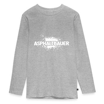 Emploi Ouvrier d’asphalte - T-shirt manches longues Premium Ado - gris chiné - Devant