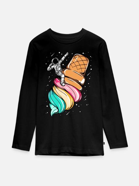Space Ice Astronaut - Teenager Premium Organic Long Sleeve Shirt - black