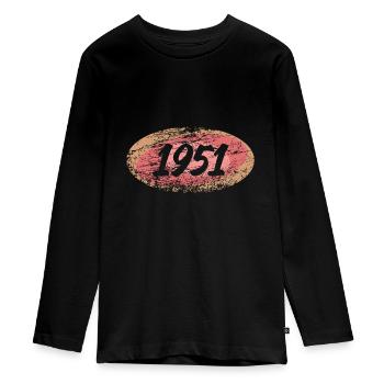 Été 1951 - T-shirt manches longues Premium Ado - noir - Devant - AI Model Kid Female (0cm)