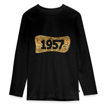 1957 - T-shirt manches longues Premium Ado - noir - Devant - AI Model Kid Female (0cm)
