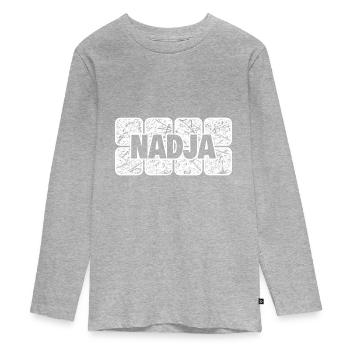 First name Nadja - Teenager Premium Organic Long Sleeve Shirt - heather grey - Front