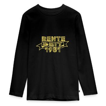 1981 - Teenager Premium Bio Langarmshirt - Schwarz - Vorne - AI Model Kid Female (0cm)