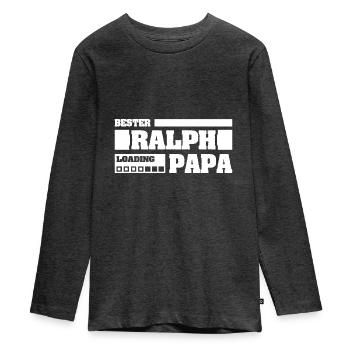 Vorname Ralph - Teenager Premium Bio Langarmshirt - Anthrazit meliert - Vorne - AI Model Kid Female (0cm)