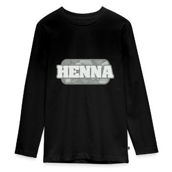 Henné - T-shirt manches longues Premium Ado - noir - Devant - AI Model Kid Female (0cm)