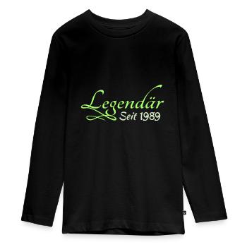1989 - Teenager Premium Bio Langarmshirt - Schwarz - Vorne - AI Model Kid Female (0cm)
