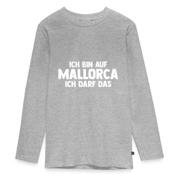 Party Urlaub Mallorca - Teenager Premium Bio Langarmshirt - Grau meliert - Vorne