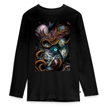 Moment III - Teenager Premium Organic Long Sleeve Shirt - black - Front - AI Model Kid Female (0cm)