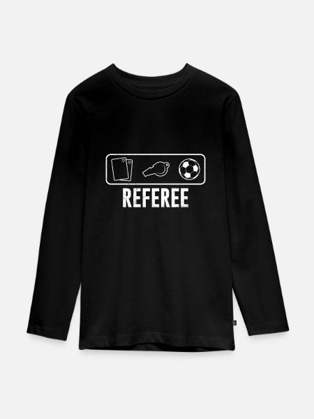 Schiedsrichter - Teenager Premium Bio Langarmshirt - Schwarz