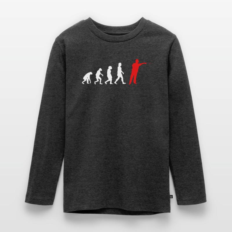 Darts Evolution Darts Player Throws Dart Teenager Premium Organic Long Sleeve Shirt