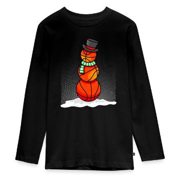 Basketballer Basketball Spieler Basketballer - Teenager Premium Bio Langarmshirt - Schwarz - Vorne - AI Model Kid Female (0cm)